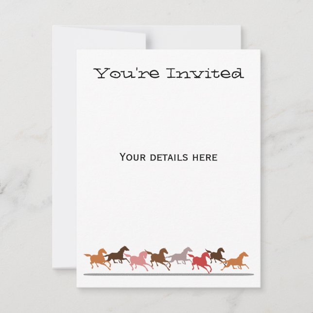 Invitation Fonctionnement de chevaux sauvages (Devant)