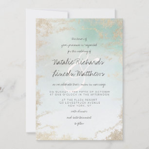 Invitation Fond Abstrait Aqua Ombre avec Parties scintillant