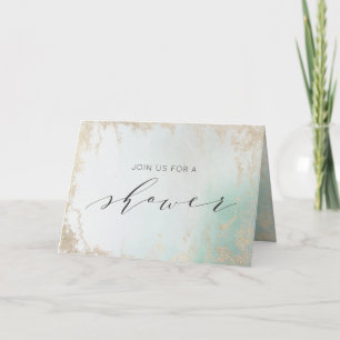 Invitation Fond Abstrait Aqua Ombre avec Parties scintillant 