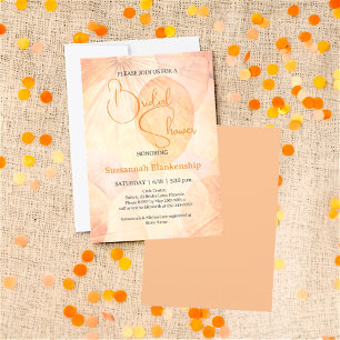 Invitation Fond Abstrait Orange Pastel Fête de Mariage 