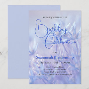 Invitation Fond de fête d'anniversaire floral bleu pastel
