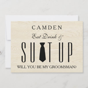 Invitation Fond en bois Tenue de mariage Veux-tu être mon gar