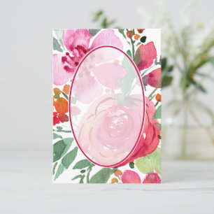 Invitation Fond floral rose et rouge vierge pour mariage