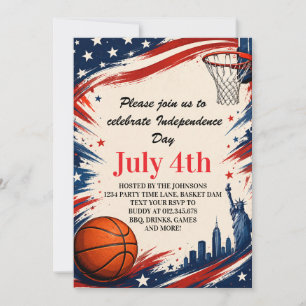 Invitation Fond graphique de basket-ball pour la fête de l'In