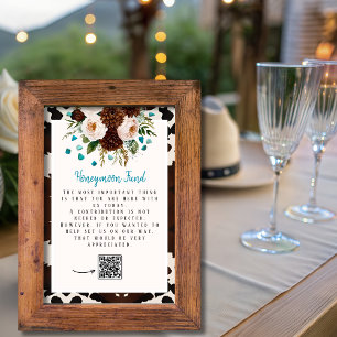 Invitation Fonds de lune de miel Turquoise Fleurs sauvages de