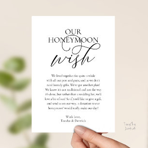 Invitation Fonds de voeux de lune de miel Elegant Script incl