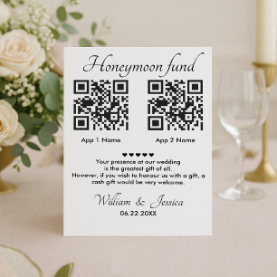 Invitation Fonds Lune De Miel Avec 2 QR Code Et Photo