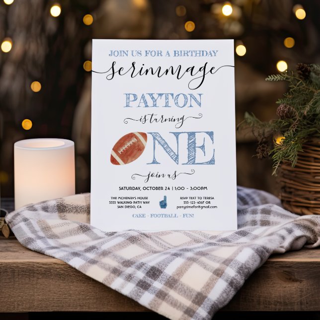 Invitation Football 1er Anniversaire Scrimmage (Créateur téléchargé)