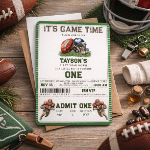 Invitation Football américain première année bas 1er annivers