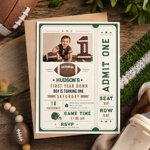 Invitation Football Américain Première Année Down 1er Anniver