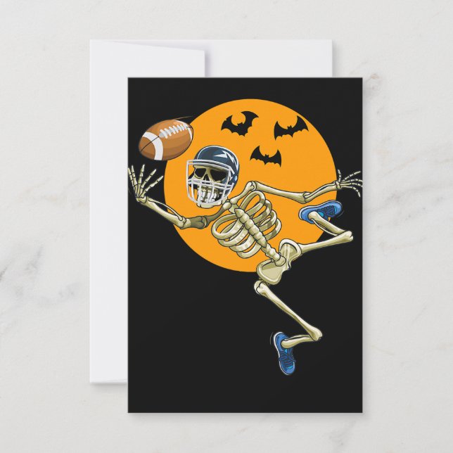 Invitation Football américain Squelette Halloween Hommes garç (Devant)