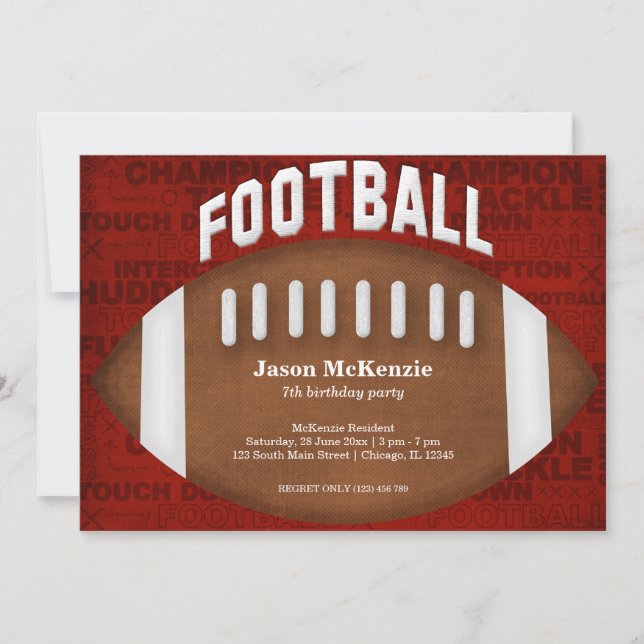 Invitation Football Anniversaire (Devant)