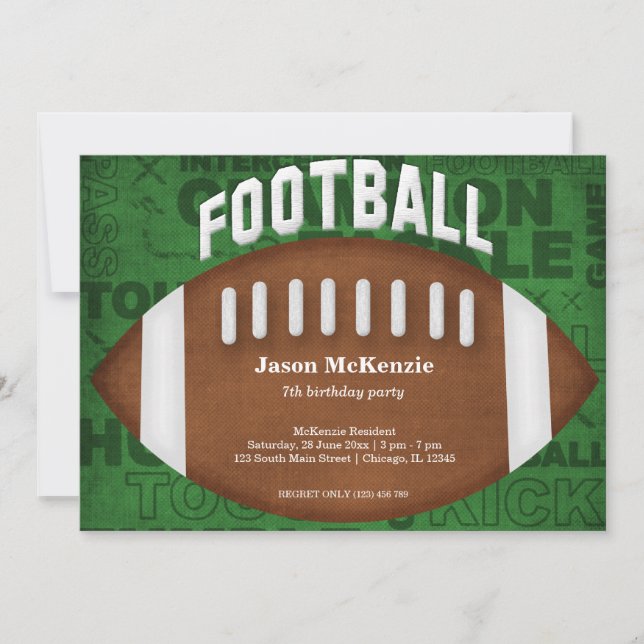 Invitation Football Anniversaire (Devant)