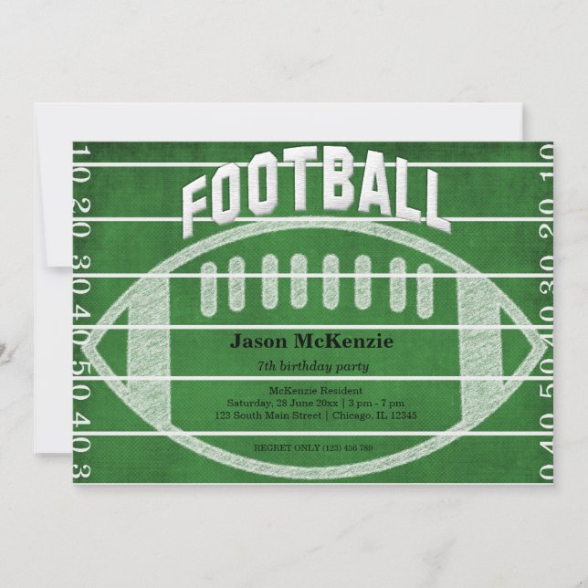 Invitation Football Anniversaire (Devant)