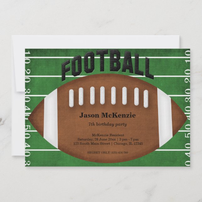 Invitation Football Anniversaire (Devant)