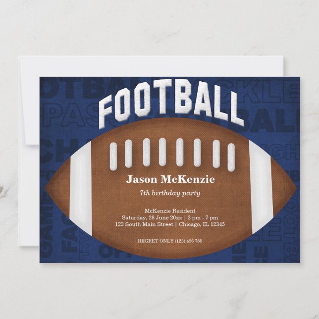 Invitation Football Anniversaire (Devant)