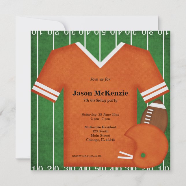 Invitation Football Anniversaire (Devant)
