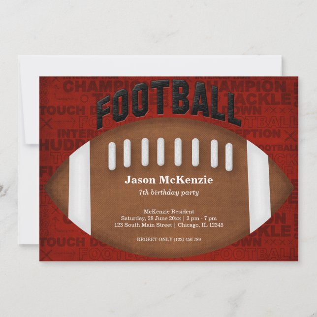 Invitation Football Anniversaire (Devant)