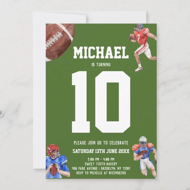 Invitation Football Anniversaire (Devant)