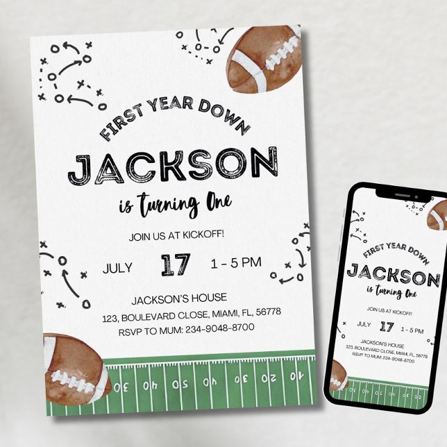 Invitation Football Anniversaire Invitation, Première Année E (Créateur téléchargé)