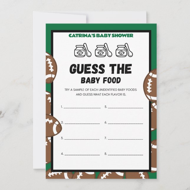 Invitation Football Baby shower Jeu, Soccer - Nom modifiable, (Devant)