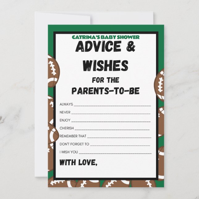 Invitation Football Baby shower Jeu, Soccer - Nom modifiable, (Devant)