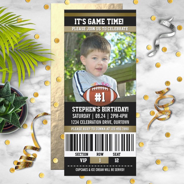 Invitation Football Birthday Photo Template (Créateur téléchargé)