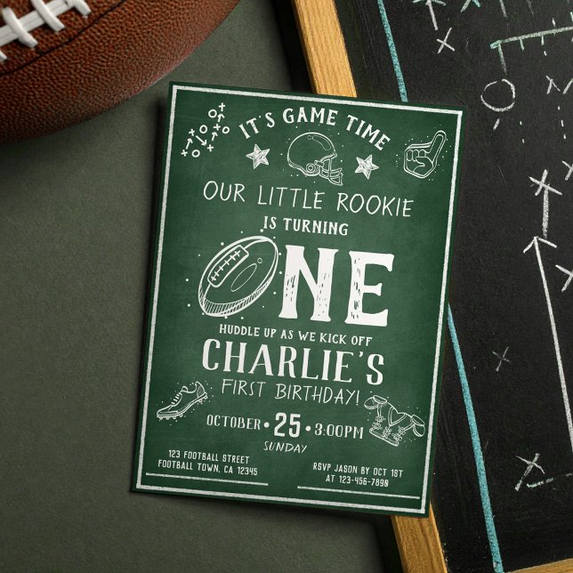 Invitation Football Chalkboard moderne Toutes les étoiles 1er (Créateur téléchargé)