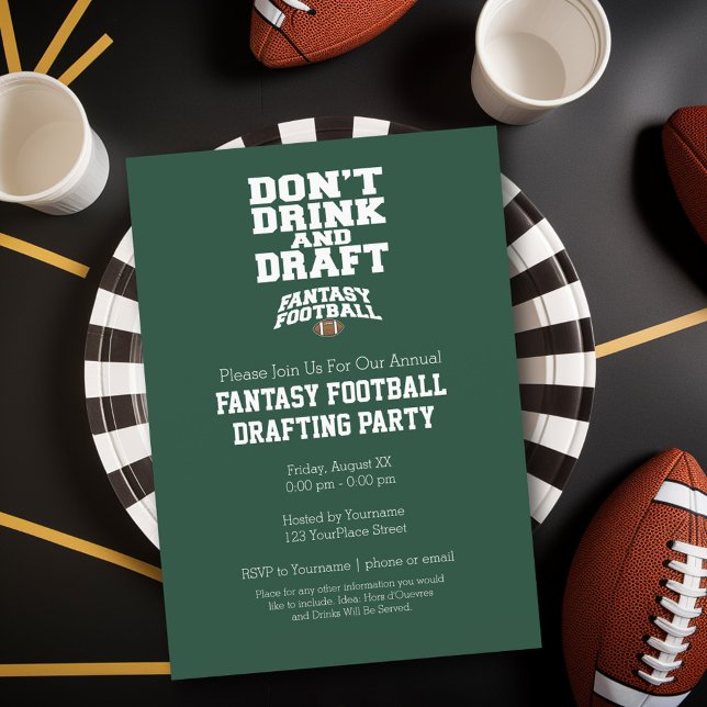 Invitation Football d'Imaginaire - Ne buvez pas et ne bavarde (Fantasy Football Party Invitation)