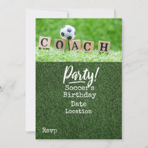 Invitation Football Enregistrez la date pour la fête du COACH
