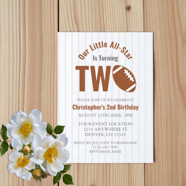 Invitation Football étoilé 2e anniversaire (Créateur téléchargé)