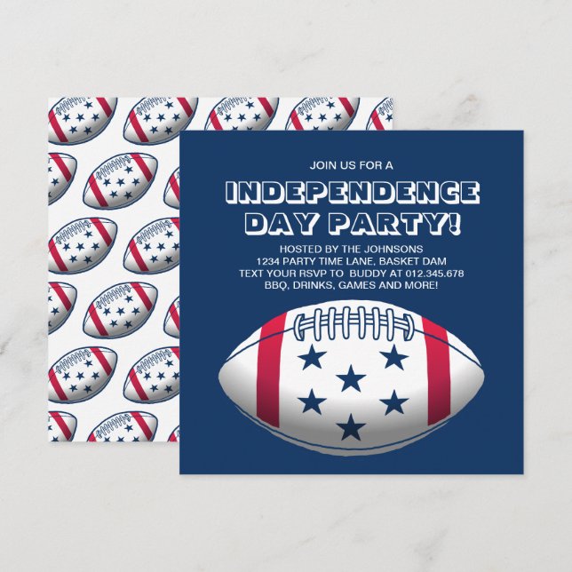 Invitation Football fête de l'indépendance (Devant / Derrière)