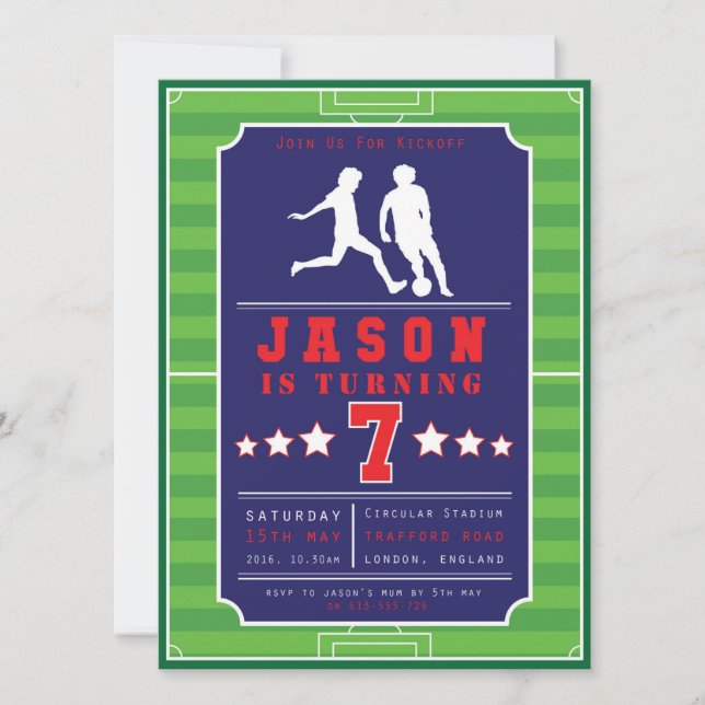 Invitation Football - Football - Garçons - Anniversaire - Inv (Devant)