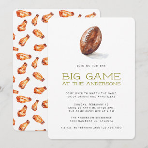 Invitation Football Game Watch Party Modern Simple