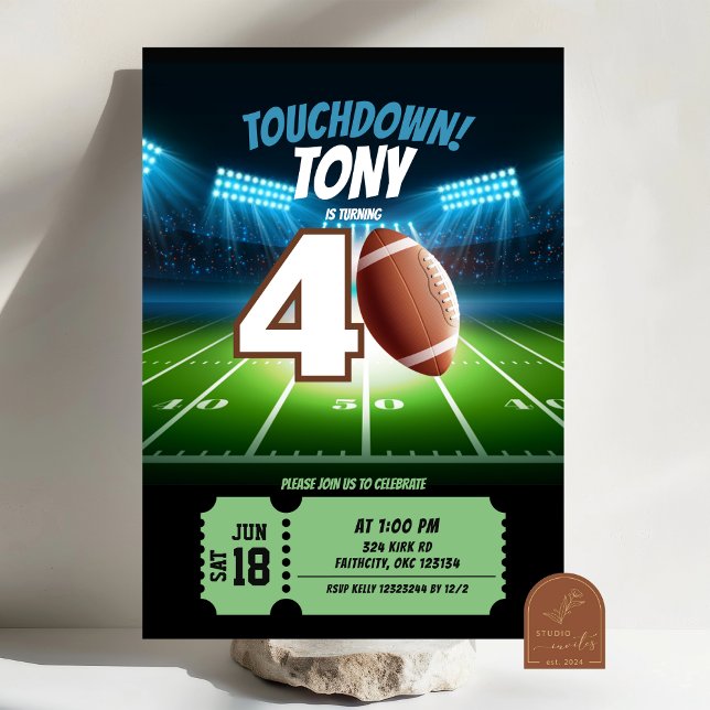 Invitation Football Jeu Temps Homme Adulte Anniversaire Invit (Créateur téléchargé)