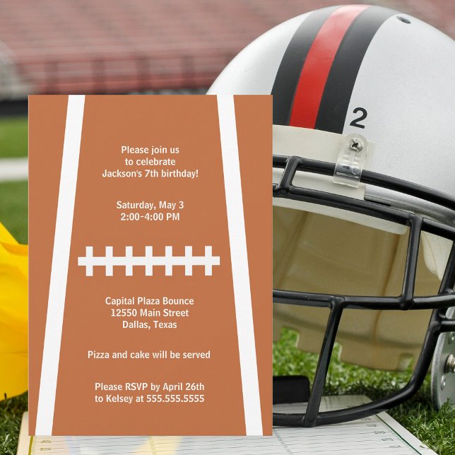 Invitation Football Joueur Ball Custom Sports Anniversaire (Créateur téléchargé)