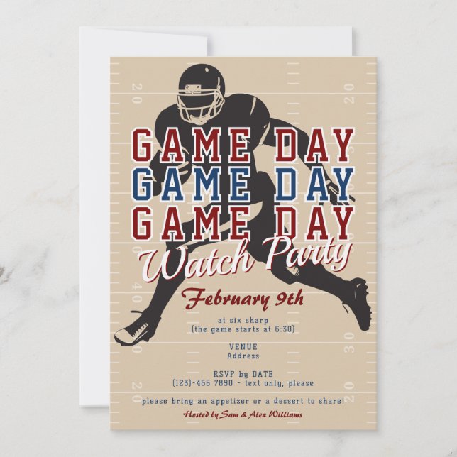 Invitation Football Jour Sports Big Watch Party (Devant)