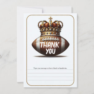 Invitation Football King Gold Couronne Merci d'anniversaire