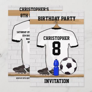 Invitation Football noir blanc Jersey