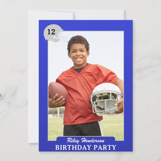 Invitation Football Photo Trading Card Anniversaire Invitatio (Devant)