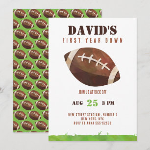 Invitation Football première année bas 1er anniversaire garço