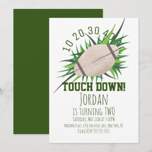 Invitation Football Sport TouchDown Queue de Rencontre sur l'