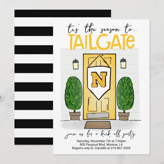 Invitation Football Tailgate Modifier TOUTES LES COULEURS Ajo (Devant / Derrière)