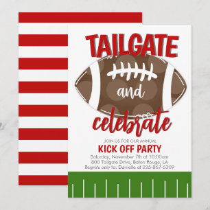 Invitation Football Tailging N'IMPORTE QUELLE COULEUR COMBO