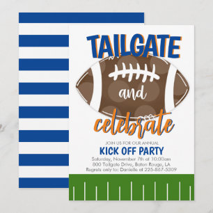 Invitation Football Tailging N'IMPORTE QUELLE COULEUR COMBO