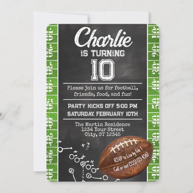 Invitation Football Thème Anniversaire (Devant)