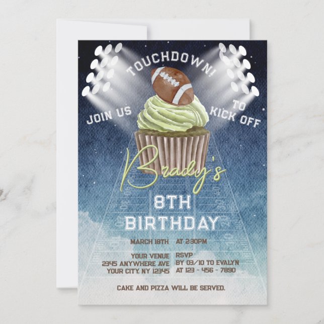 Invitation Football Touchdown Anniversaire (Devant)