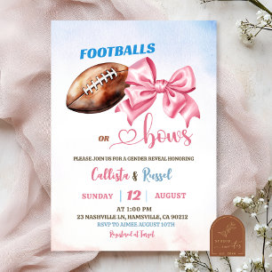 Invitation Footballs ou Bows Révélation de genre