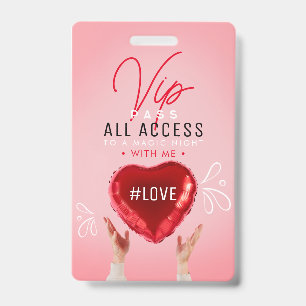 Invitation for a romantic event badge