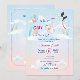 invitation for baby shower, it is a girl